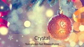  Presentation with christmas new year frame banner - PPT layouts featuring 2016 2017 - christmas and new year decoration background and a coral colored foreground