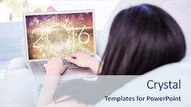  Presentation with new year - Audience pleasing slide deck consisting of 2016 fireworks - new year countdown graphic backdrop and a sky blue colored foreground