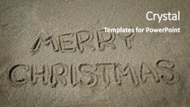 Presentation with beach toys on sand - Amazing theme having 2016 free - merry christmas write backdrop and a gray colored foreground