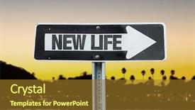  Presentation with sun life financial - Slide set having new life direction sign background and a tawny brown colored foreground