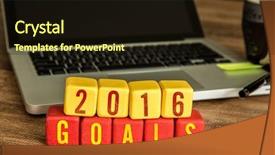  Presentation with goals - Colorful PPT layouts enhanced with 2016 goals written backdrop and a wine colored foreground