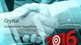  Presentation with graphic - Cool new PPT layouts with 2016 graphic against blue vignette backdrop and a light blue colored foreground