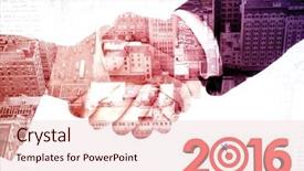  Presentation with graphic - Theme enhanced with 2016 graphic against composite image of handshake between two business people background and a lemonade colored foreground