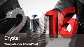  Presentation with shaking hands - PPT layouts having 2016 graphic against composite image background and a dark gray colored foreground