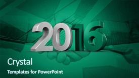  Presentation with graphic - Cool new slides with 2016 graphic against green background backdrop and a  colored foreground