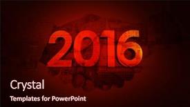  Presentation with graphic - Slide set consisting of 2016 graphic against red background background and a  colored foreground