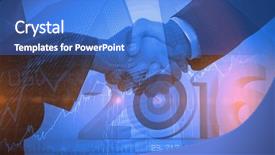  Presentation with shares - Slide deck consisting of 2016 graphic against stocks and shares background and a cobalt blue colored foreground