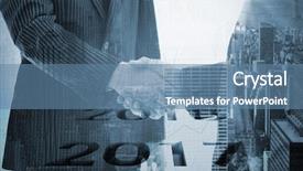  Presentation with shares - PPT theme enhanced with 2016 graphic against stocks background and a  colored foreground