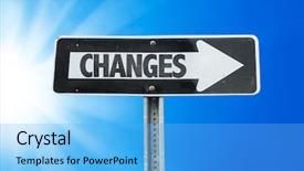  Presentation with d day - Colorful PPT theme enhanced with 2016 growth - changes direction sign backdrop and a light blue colored foreground