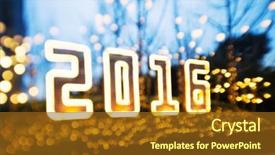  Presentation with happy new year - Presentation theme consisting of 2016 happy new year illuminated background and a  colored foreground