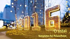  Presentation with happy new year - Beautiful presentation design featuring 2016 happy new year illuminated backdrop and a  colored foreground