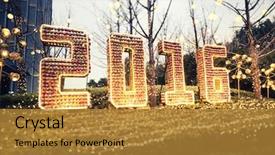  Presentation with light led - Slide set featuring 2016 happy new year illuminated background and a  colored foreground