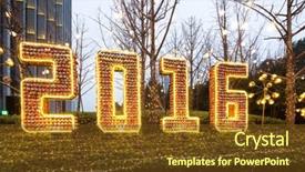  Presentation with light led - Amazing slide set having 2016 happy new year illuminated backdrop and a  colored foreground