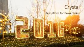  Presentation with happy new year - Presentation design consisting of 2016 happy new year illuminated background and a  colored foreground