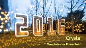  Presentation with light led - Slide deck having 2016 happy new year illuminated background and a  colored foreground