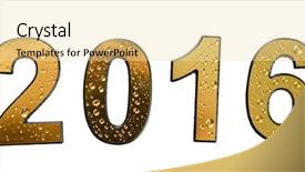  Presentation with golden numbers - Presentation theme with 2016 in golden numbers isolated background and a blonde colored foreground