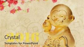  Presentation with monkey - PPT layouts having 2016 is year background and a yellow colored foreground