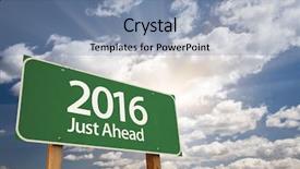  Presentation with forest road green - Slides with 2016 just ahead green road background and a light blue colored foreground