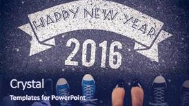  Presentation with low level laser - Beautiful PPT layouts featuring 2016 new year - low section of businessman backdrop and a navy blue colored foreground