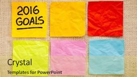  Presentation with goals - PPT theme consisting of 2016 new year goals - handwriting background and a  colored foreground