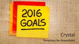  Presentation with new year - PPT theme with 2016 new year goals - handwriting background and a yellow colored foreground