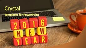  Presentation with new office - Slide deck with 2016 new year written background and a tawny brown colored foreground