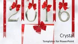  Presentation with greeting card - Beautiful slide deck featuring 2016 number ornaments and greeting backdrop and a sky blue colored foreground