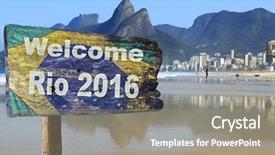  Presentation with olympic games - Slide deck having 2016 olympic games rio de background and a  colored foreground