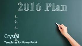  Presentation with blackboard - Colorful slides enhanced with 2016 plan written on blackboard backdrop and a ocean colored foreground