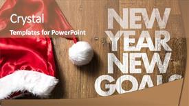 Presentation with goals - Beautiful theme featuring 2016 planning - new year new goals backdrop and a coral colored foreground