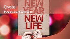 Presentation with new year card - PPT theme enhanced with 2016 planning - new year new life card background and a coral colored foreground