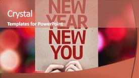  Presentation with new year card - Presentation theme featuring 2016 planning - new year new you card background and a coral colored foreground