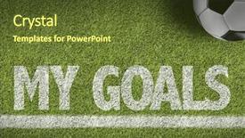  Presentation with soccer field - Colorful slide set enhanced with 2016 planning - soccer field with the text backdrop and a tawny brown colored foreground