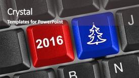  Presentation with keys - Cool new slide deck with 2016 sales - computer keyboard with christmas keys backdrop and a  colored foreground