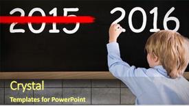  Presentation with little children writing - Slide set consisting of 2016 school - cute pupil writing against blackboard background and a  colored foreground