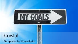  Presentation with goals - Audience pleasing presentation design consisting of 2016 strategy - my goals direction sign backdrop and a light blue colored foreground