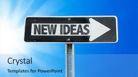  Presentation with new ideas - Presentation theme having 2016 strategy - new ideas direction sign background and a  colored foreground