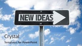  Presentation with new ideas - Slide set enhanced with 2016 strategy - new ideas direction sign background and a  colored foreground