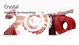  Presentation with shaking hands - PPT layouts with 2016 with target against composite background and a white colored foreground