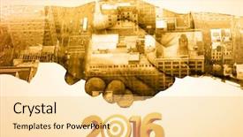  Presentation with target - Amazing slide deck having 2016 with target against orange backdrop and a blonde colored foreground