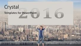  Presentation with words - Audience pleasing presentation theme consisting of 2016 words on blank board backdrop and a light gray colored foreground