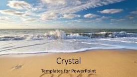  Presentation with sea shore - PPT layouts having 2016 year on the sea background and a coral colored foreground