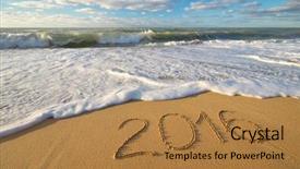  Presentation with sea games 2018 - Cool new PPT theme with 2016 year on the sea backdrop and a coral colored foreground