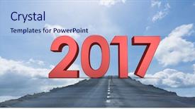  Presentation with blue sky - Presentation theme enhanced with composite image 3d of road background and a light blue colored foreground