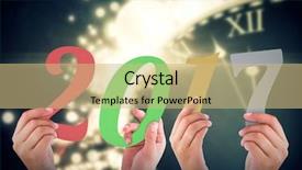  Presentation with black gold - Slides featuring 2017 against black and gold new year graphic background and a coral colored foreground