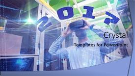  Presentation with digital image - Amazing slides having 2017 against illustration of virtual backdrop and a  colored foreground