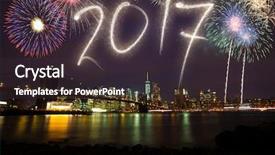  Presentation with new york - Colorful presentation design enhanced with 2017 fireworks over new york backdrop and a wine colored foreground
