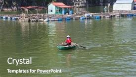  Presentation with august - Presentation having 2017 floating village in cat background and a tawny brown colored foreground