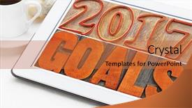  Presentation with digital printing - Cool new presentation with 2017 goals banner - new year backdrop and a red colored foreground
