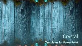  Presentation with aged wood - Slides with 2017 happy new year seasonal background with real wood green pine colorful christmas baubles gift boxe and other seasonal stuff over an old wooden aged background background and a ocean colored foreground